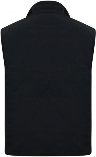 D555 FELIPE Zip Through Padded Gilet With Contrast Colour Lining And Rubber Badge Black - Jackor - Stora jackor - 2XL-12XL