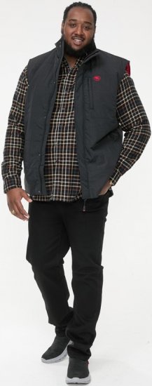 D555 FELIPE Zip Through Padded Gilet With Contrast Colour Lining And Rubber Badge Black - Jackor - Stora jackor - 2XL-12XL