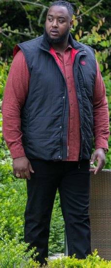 D555 FELIPE Zip Through Padded Gilet With Contrast Colour Lining And Rubber Badge Black - Jackor - Stora jackor - 2XL-12XL