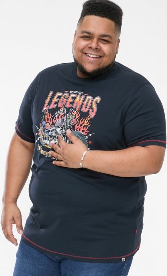 D555 JAGGER Legends Motor Bike Printed Crew Neck T-Shirt Navy - T-shirts - Stora T-shirts - 2XL-14XL