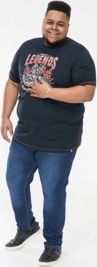 D555 JAGGER Legends Motor Bike Printed Crew Neck T-Shirt Navy - T-shirts - Stora T-shirts - 2XL-14XL