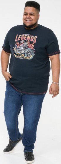 D555 JAGGER Legends Motor Bike Printed Crew Neck T-Shirt Navy - T-shirts - Stora T-shirts - 2XL-14XL