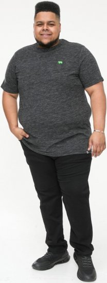 D555 ORSTON Reno Fabric Crew Neck T-Shirt With Chest Embroidery Black Reno - T-shirts - Stora T-shirts - 2XL-14XL