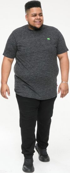 D555 ORSTON Reno Fabric Crew Neck T-Shirt With Chest Embroidery Black Reno - T-shirts - Stora T-shirts - 2XL-14XL