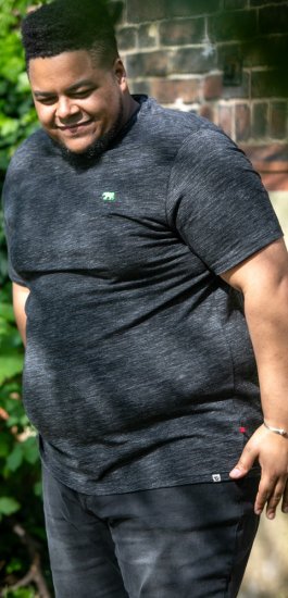 D555 ORSTON Reno Fabric Crew Neck T-Shirt With Chest Embroidery Black Reno - T-shirts - Stora T-shirts - 2XL-14XL