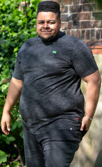 D555 ORSTON Reno Fabric Crew Neck T-Shirt With Chest Embroidery Black Reno - T-shirts - Stora T-shirts - 2XL-14XL