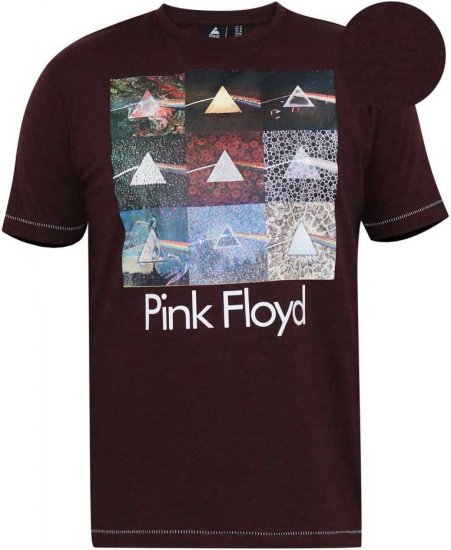 D555 DIVISION Official Pink Floyd Printed T-Shirt Burgundy - T-shirts - Stora T-shirts - 2XL-14XL
