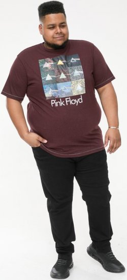 D555 DIVISION Official Pink Floyd Printed T-Shirt Burgundy - T-shirts - Stora T-shirts - 2XL-14XL
