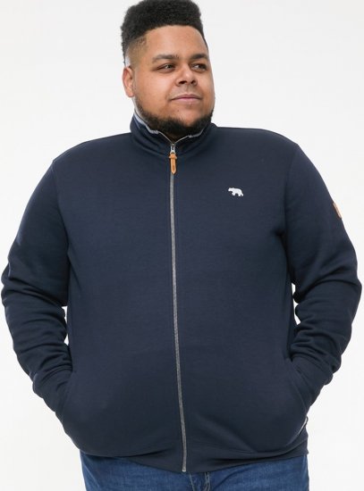D555 NASHUA Zip Through Sweatshirt In Fleece Navy - Tröjor & hoodies - Stora hoodies & tröjor - 2XL-14XL
