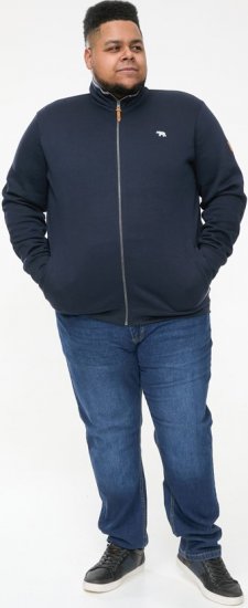 D555 NASHUA Zip Through Sweatshirt In Fleece Navy - Tröjor & hoodies - Stora hoodies & tröjor - 2XL-14XL