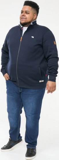 D555 NASHUA Zip Through Sweatshirt In Fleece Navy - Tröjor & hoodies - Stora hoodies & tröjor - 2XL-14XL