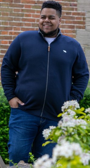 D555 NASHUA Zip Through Sweatshirt In Fleece Navy - Tröjor & hoodies - Stora hoodies & tröjor - 2XL-14XL