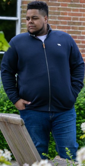 D555 NASHUA Zip Through Sweatshirt In Fleece Navy - Tröjor & hoodies - Stora hoodies & tröjor - 2XL-14XL