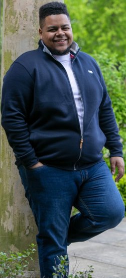 D555 NASHUA Zip Through Sweatshirt In Fleece Navy - Tröjor & hoodies - Stora hoodies & tröjor - 2XL-14XL