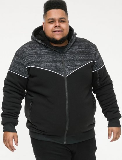D555 HENNESSEY Zip Through Hoody With Sherpa Lining Black - Tröjor & hoodies - Stora hoodies & tröjor - 2XL-14XL