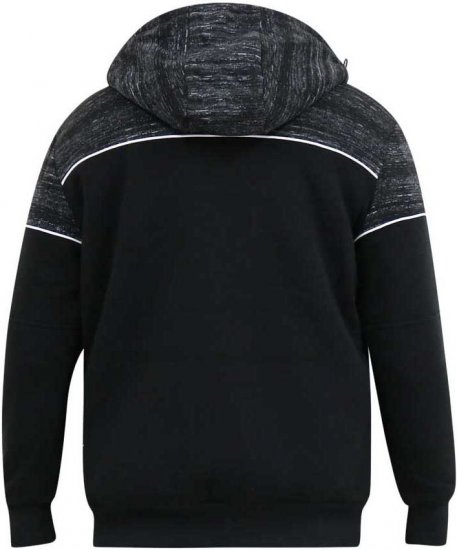D555 HENNESSEY Zip Through Hoody With Sherpa Lining Black - Tröjor & hoodies - Stora hoodies & tröjor - 2XL-14XL
