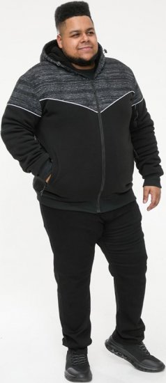 D555 HENNESSEY Zip Through Hoody With Sherpa Lining Black - Tröjor & hoodies - Stora hoodies & tröjor - 2XL-14XL