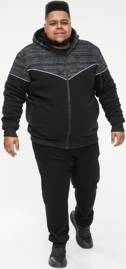 D555 HENNESSEY Zip Through Hoody With Sherpa Lining Black - Tröjor & hoodies - Stora hoodies & tröjor - 2XL-14XL