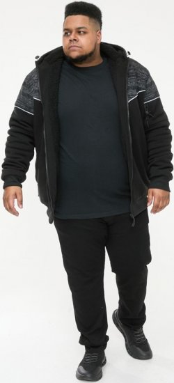 D555 HENNESSEY Zip Through Hoody With Sherpa Lining Black - Tröjor & hoodies - Stora hoodies & tröjor - 2XL-14XL