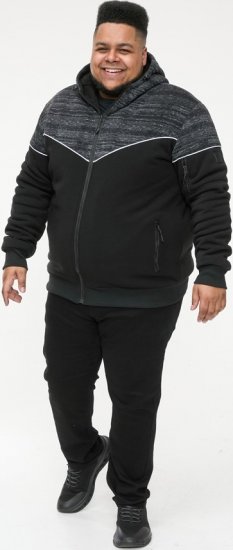 D555 HENNESSEY Zip Through Hoody With Sherpa Lining Black - Tröjor & hoodies - Stora hoodies & tröjor - 2XL-14XL