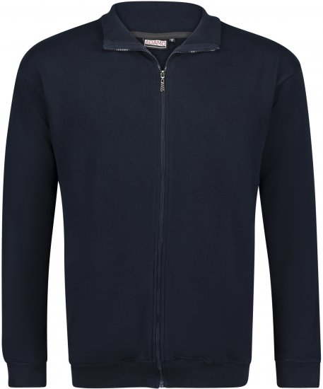 Adamo Athen Sweat Jacket with Full Zipper Navy - Tröjor & hoodies - Stora hoodies & tröjor - 2XL-14XL