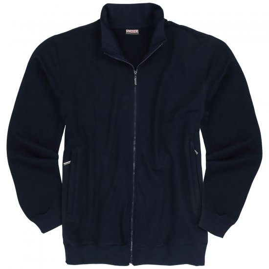 Adamo Athen Sweat Jacket with Full Zipper Navy - Tröjor & hoodies - Stora hoodies & tröjor - 2XL-14XL