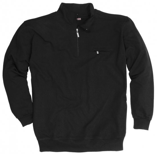 Adamo Athen Sweatshirt Half Zipper Black - Tröjor & hoodies - Stora hoodies & tröjor - 2XL-14XL