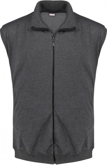 Adamo Athen Sweatvest Full Zipper Charcoal - Tröjor & hoodies - Stora hoodies & tröjor - 2XL-14XL