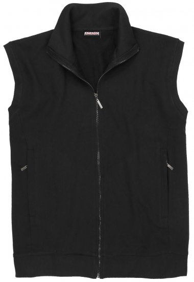 Adamo Athen Sweatvest Full Zipper Black - Tröjor & hoodies - Stora hoodies & tröjor - 2XL-14XL