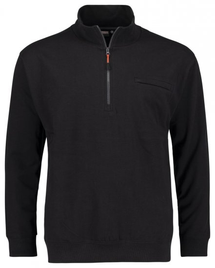 Adamo 159305 Sweatshirt med ståkrage och dragkedja Svart - Tröjor & hoodies - Stora hoodies & tröjor - 2XL-14XL