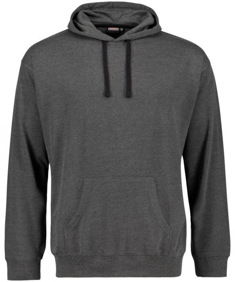 Adamo 159310 Hoodie Mörkgråmelerad - Tröjor & hoodies - Stora hoodies & tröjor - 2XL-14XL