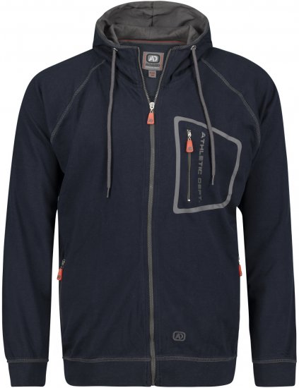 Adamo Michael Hoodie with Zipper Navy - Tröjor & hoodies - Stora hoodies & tröjor - 2XL-14XL