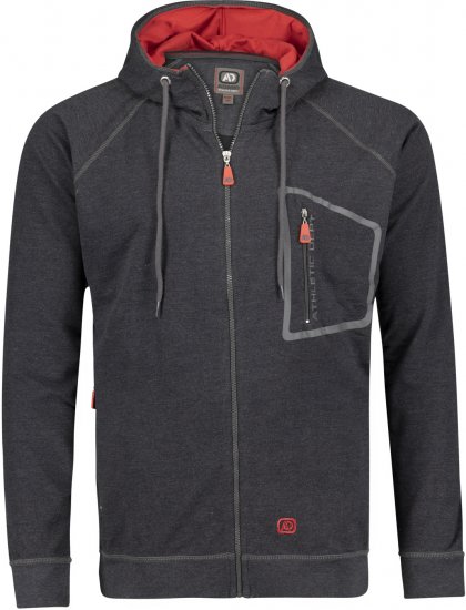 Adamo Michael Hoodie with Zipper Charcoal - Tröjor & hoodies - Stora hoodies & tröjor - 2XL-14XL