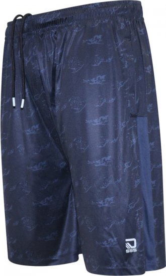 D555 Woking Dry Wear Fully Elasticated Polyester Shorts Navy - Träningskläder & friluft - Träningskläder till herr i stora storlekar