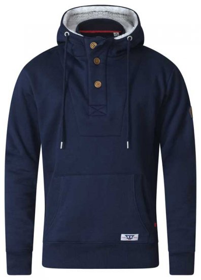D555 Lorenzo Half zip Hoodie Navy - Tröjor & Hoodies - Stora hoodies - 2XL-8XL