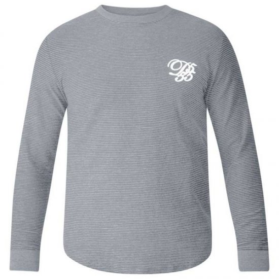D555 Plato Long Sleeve T-shirt Grey - T-shirts - Stora T-shirts - 2XL-14XL