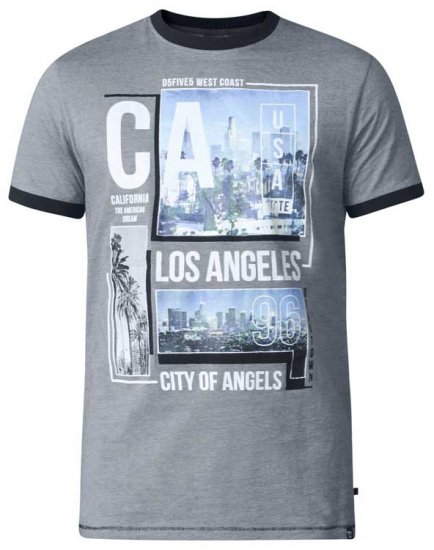 D555 Howie Fine Stripe T-shirt Grey - T-shirts - Stora T-shirts - 2XL-14XL
