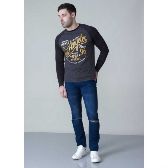 D555 Neill Long Sleeve T-shirt Black - T-shirts - Stora T-shirts - 2XL-14XL