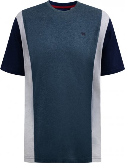 D555 Neath Cut And Sew Crew Neck T-Shirt Denim - T-shirts - Stora T-shirts - 2XL-14XL