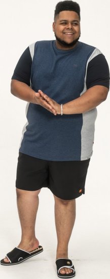 D555 Neath Cut And Sew Crew Neck T-Shirt Denim - T-shirts - Stora T-shirts - 2XL-14XL