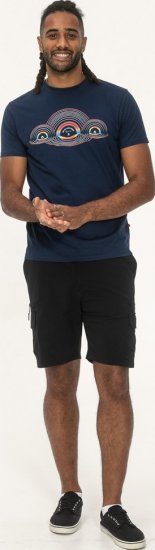 D555 Cheltenham Record With Reflection Printed T-shirt French Navy - T-shirts - Stora T-shirts - 2XL-14XL