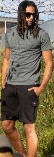 D555 Poole Circle Wave Printed Crew Neck T-shirt Khaki - T-shirts - Stora T-shirts - 2XL-14XL