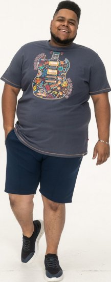 D555 Stockport Multi Coloured Guitar Printed T-Shirt Denim - T-shirts - Stora T-shirts - 2XL-14XL