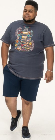D555 Stockport Multi Coloured Guitar Printed T-Shirt Denim - T-shirts - Stora T-shirts - 2XL-14XL