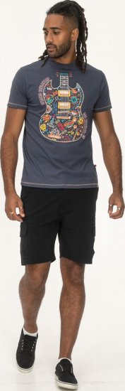 D555 Stockport Multi Coloured Guitar Printed T-Shirt Denim - T-shirts - Stora T-shirts - 2XL-14XL