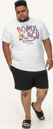 D555 SYDNEY Multi Coloured Bondi Beach Printed T-Shirt White - T-shirts - Stora T-shirts - 2XL-14XL