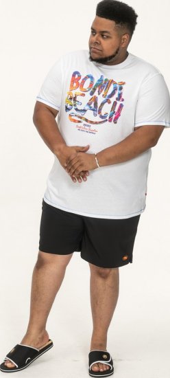 D555 SYDNEY Multi Coloured Bondi Beach Printed T-Shirt White - T-shirts - Stora T-shirts - 2XL-14XL