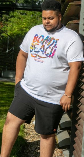 D555 SYDNEY Multi Coloured Bondi Beach Printed T-Shirt White - T-shirts - Stora T-shirts - 2XL-14XL