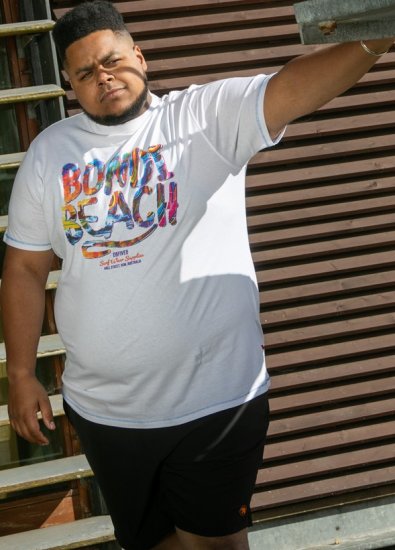 D555 SYDNEY Multi Coloured Bondi Beach Printed T-Shirt White - T-shirts - Stora T-shirts - 2XL-14XL