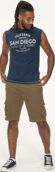 D555 Havant San Diego Printed Sleeveless T-Shirt French Navy - T-shirts - Stora T-shirts - 2XL-14XL